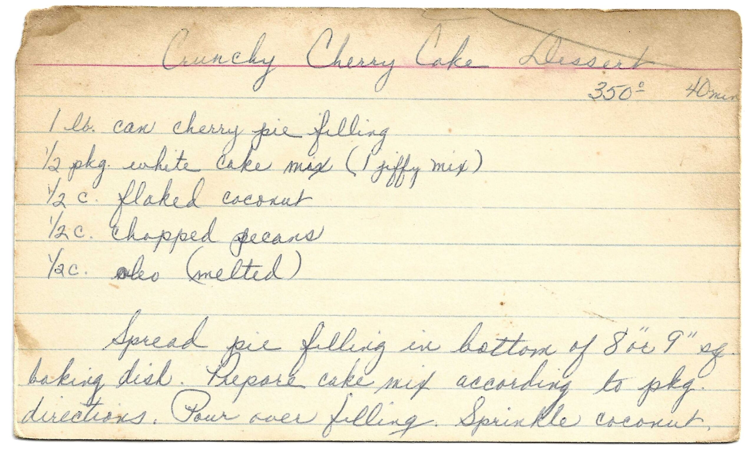 Crunchy Cherry Cake Dessert