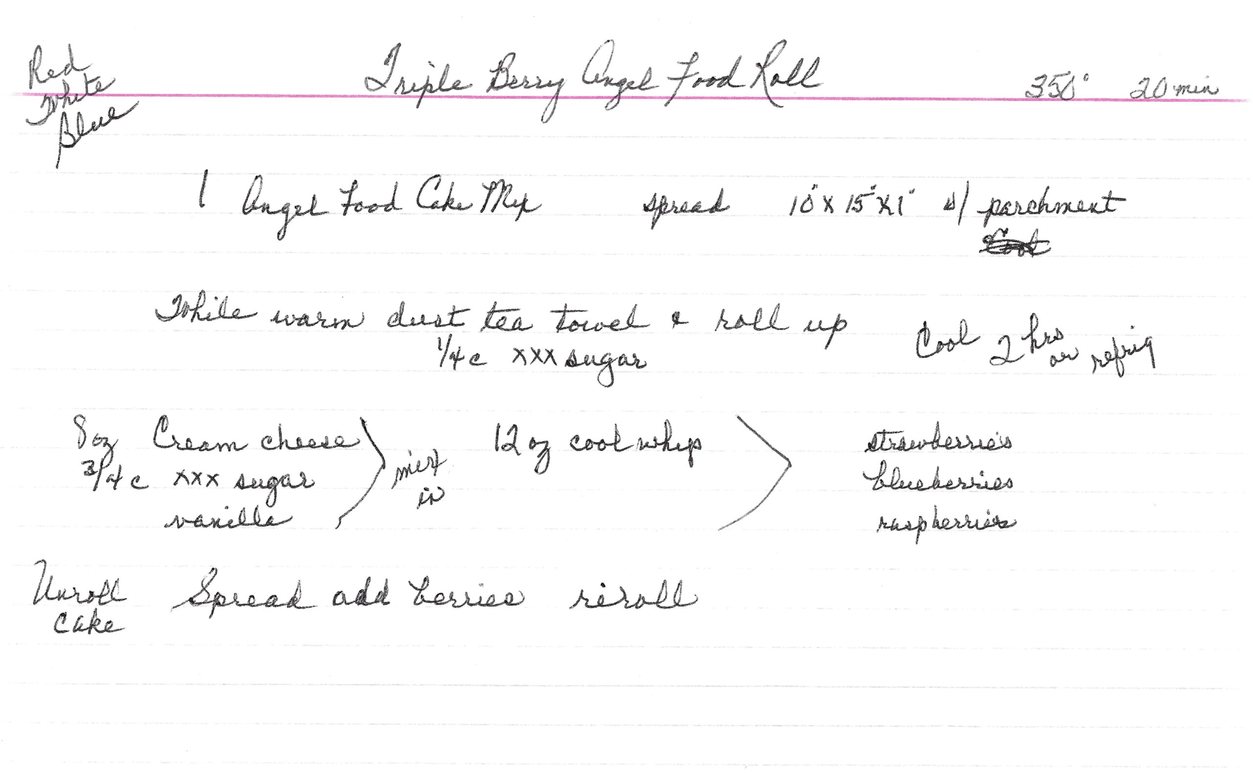 Triple Berry Angel Food Roll