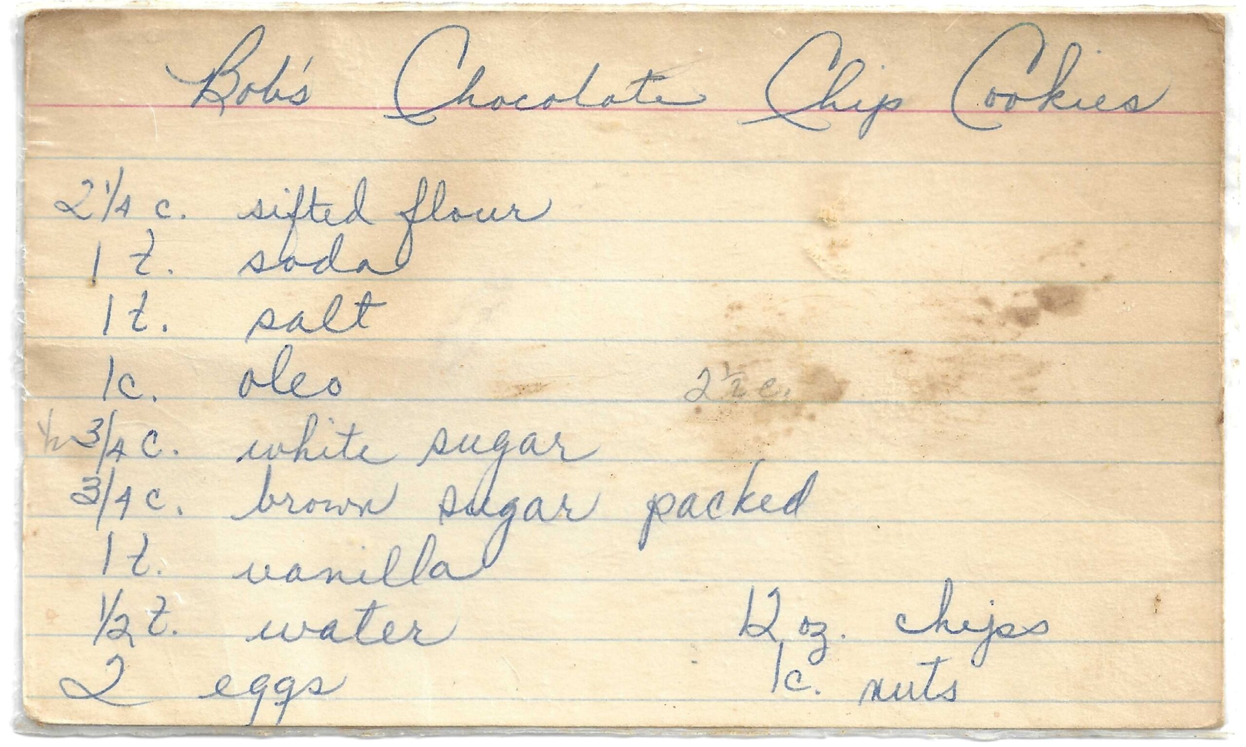 Bob’s Chocolate Chip Cookies