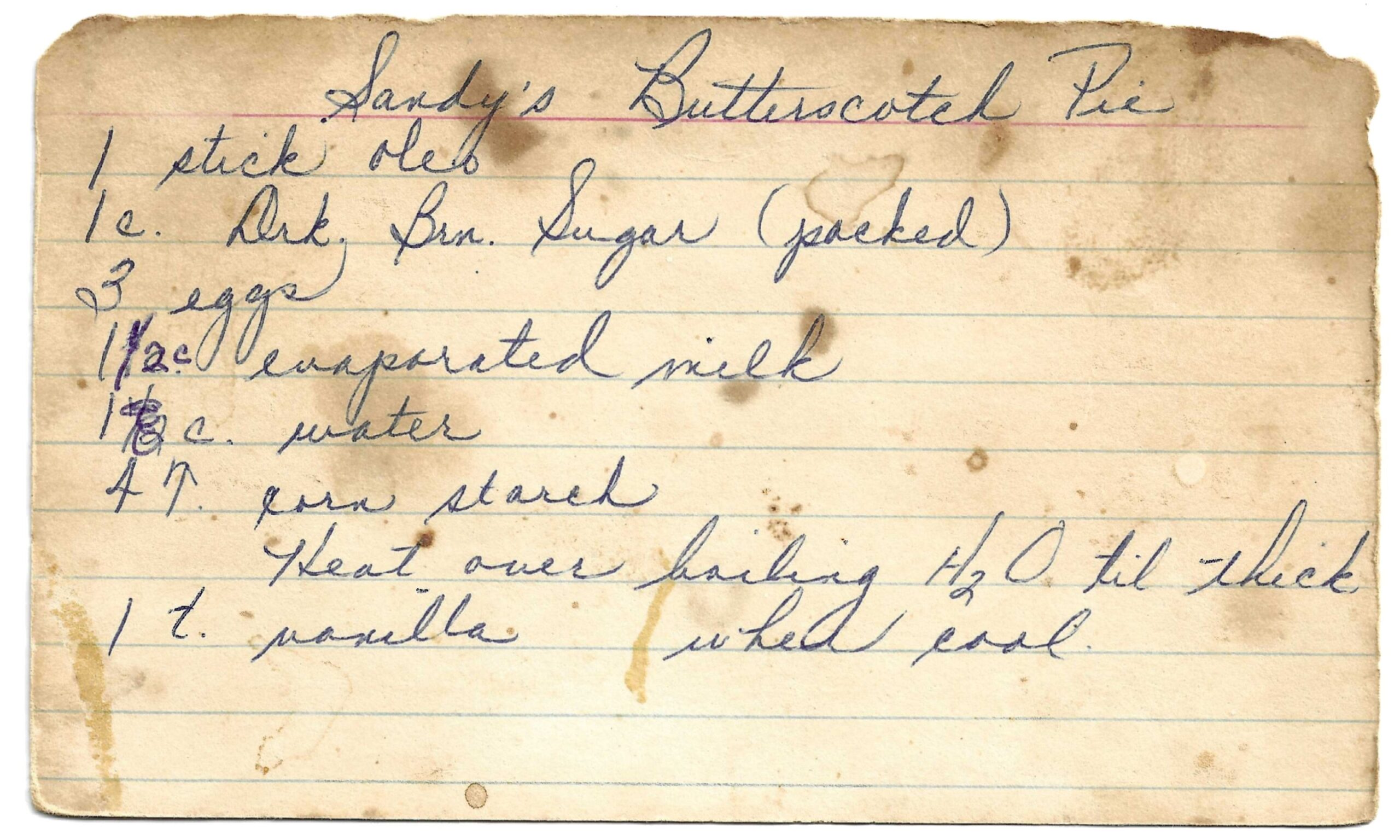 Sandy’s Butterscotch Pie