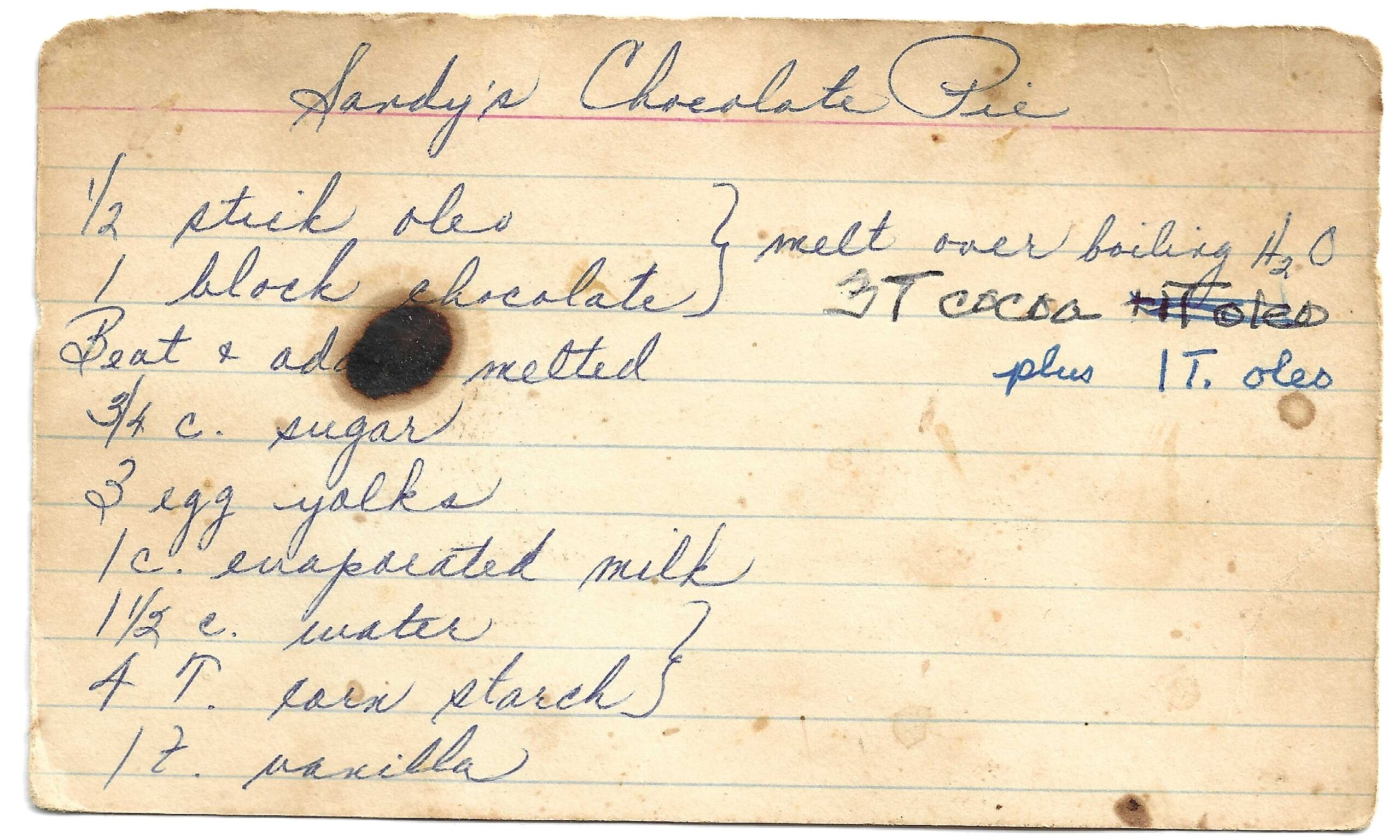 Sandy’s Chocolate Pie