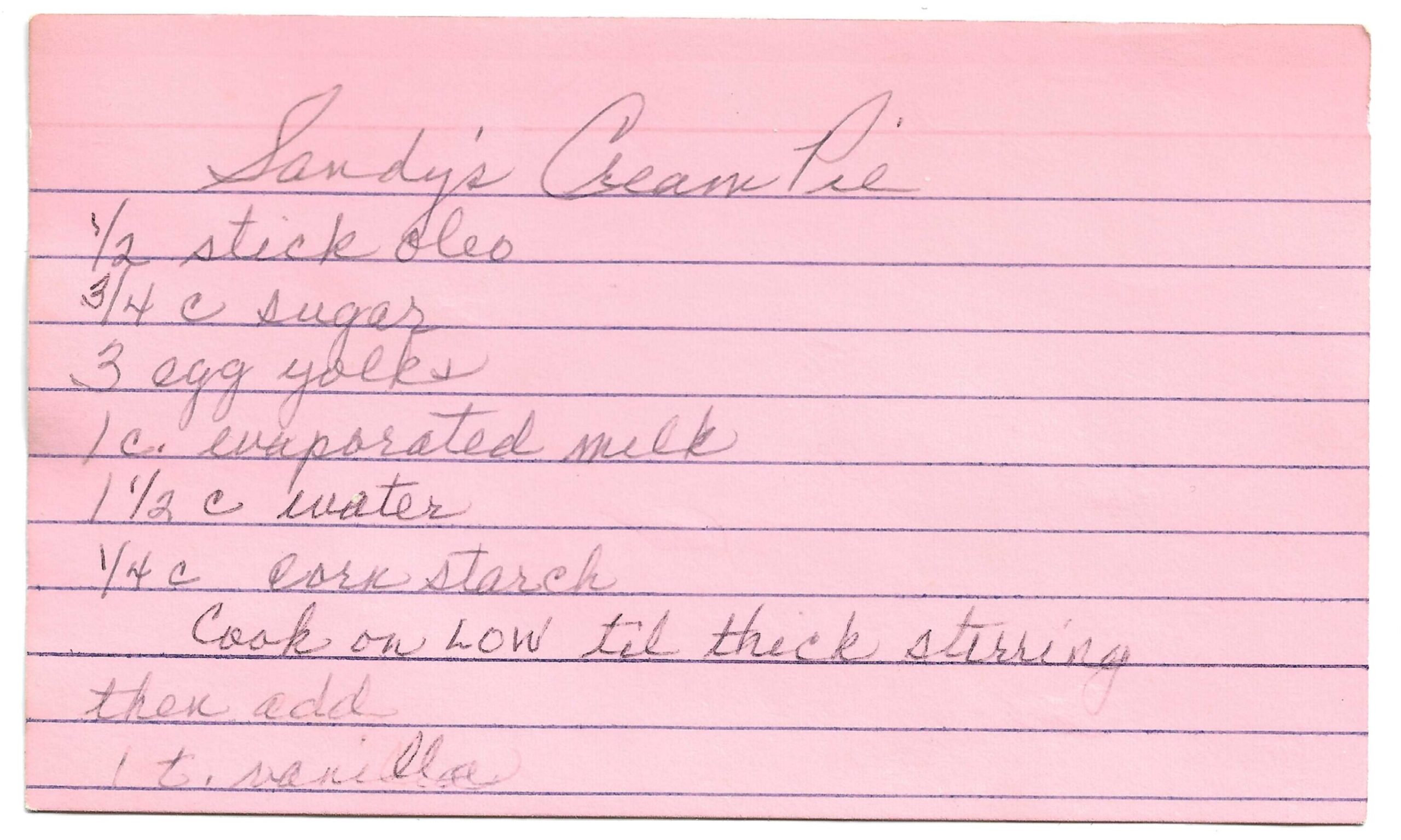 Sandy’s Cream Pie